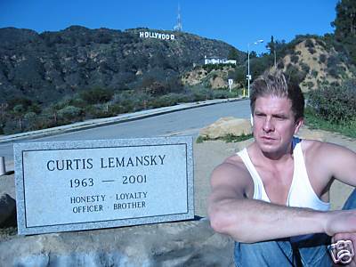 Kenny and headstone hollywood sign